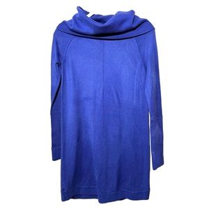 Vince Camuto Women’s Sz XS Cowl Neck Tunic Knit Blue Dress Sweater Long Sleeve